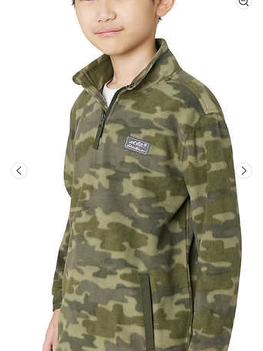 Eddie Bauer Kids Green Camo Fleece Pullover - Picture 3 of 5